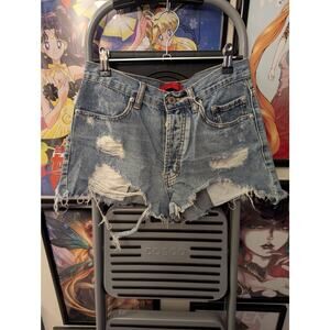 Signature 8 Distressed Shorts Button Fly Sz M
